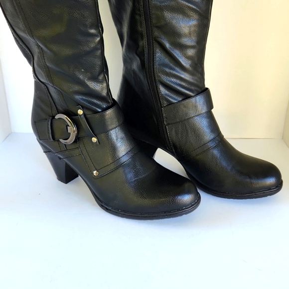 VANGELO Black Full-Zip Tall Dress Boots (Eu-40) - Picture 5 of 15